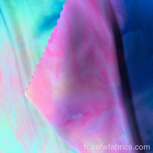 Tissu polyester spandex Jersey personnalisé Tie Dye